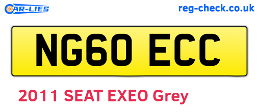 NG60ECC are the vehicle registration plates.