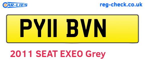 PY11BVN are the vehicle registration plates.