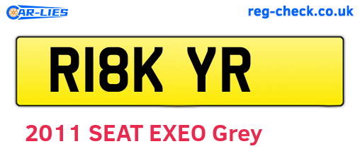 R18KYR are the vehicle registration plates.