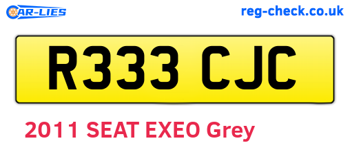 R333CJC are the vehicle registration plates.