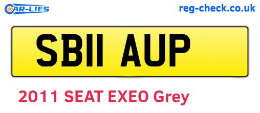 SB11AUP are the vehicle registration plates.