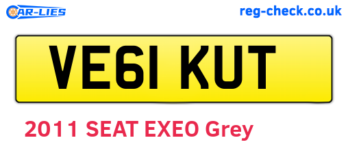 VE61KUT are the vehicle registration plates.