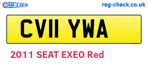 CV11YWA are the vehicle registration plates.