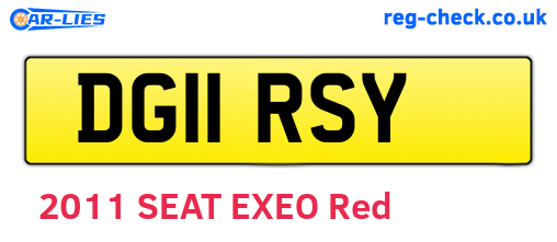 DG11RSY are the vehicle registration plates.