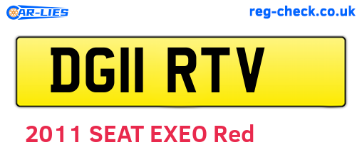 DG11RTV are the vehicle registration plates.