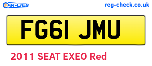 FG61JMU are the vehicle registration plates.