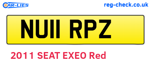 NU11RPZ are the vehicle registration plates.