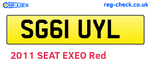 SG61UYL are the vehicle registration plates.