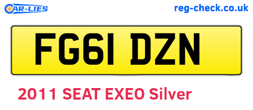 FG61DZN are the vehicle registration plates.