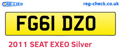 FG61DZO are the vehicle registration plates.