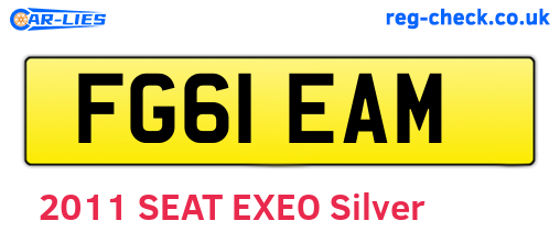FG61EAM are the vehicle registration plates.