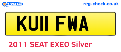 KU11FWA are the vehicle registration plates.