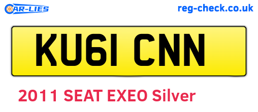 KU61CNN are the vehicle registration plates.