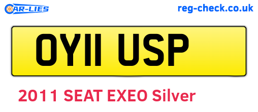 OY11USP are the vehicle registration plates.