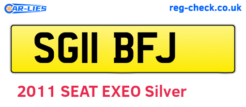 SG11BFJ are the vehicle registration plates.
