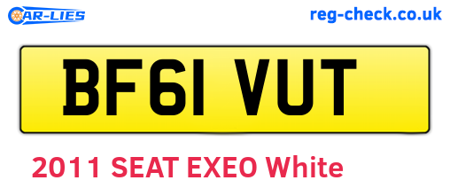 BF61VUT are the vehicle registration plates.