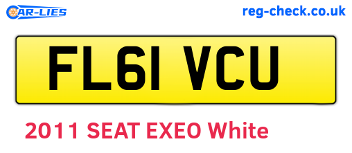 FL61VCU are the vehicle registration plates.