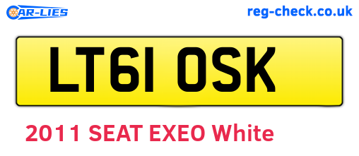LT61OSK are the vehicle registration plates.