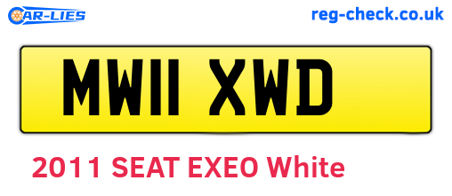 MW11XWD are the vehicle registration plates.