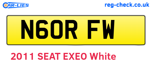 N60RFW are the vehicle registration plates.
