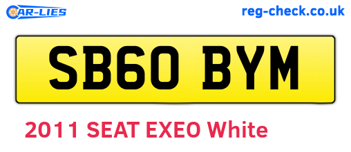 SB60BYM are the vehicle registration plates.