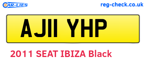 AJ11YHP are the vehicle registration plates.