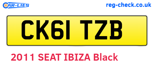 CK61TZB are the vehicle registration plates.