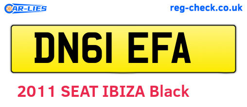 DN61EFA are the vehicle registration plates.