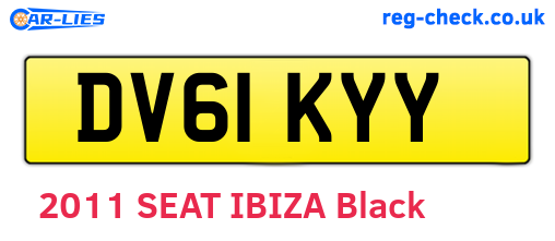 DV61KYY are the vehicle registration plates.