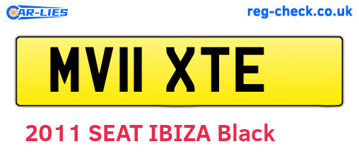 MV11XTE are the vehicle registration plates.