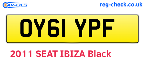 OY61YPF are the vehicle registration plates.
