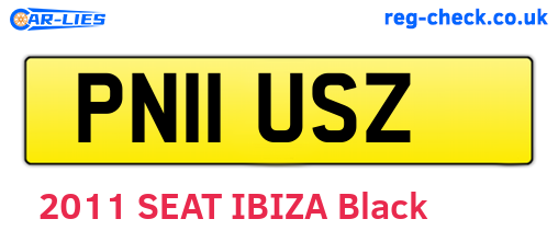 PN11USZ are the vehicle registration plates.