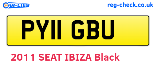 PY11GBU are the vehicle registration plates.