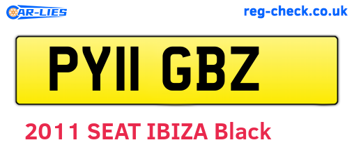 PY11GBZ are the vehicle registration plates.