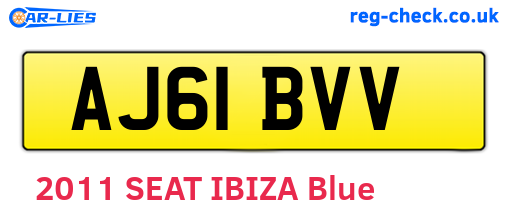 AJ61BVV are the vehicle registration plates.