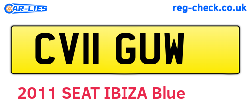 CV11GUW are the vehicle registration plates.