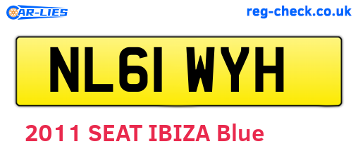NL61WYH are the vehicle registration plates.