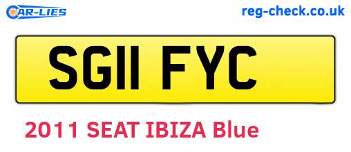 SG11FYC are the vehicle registration plates.