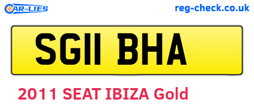 SG11BHA are the vehicle registration plates.