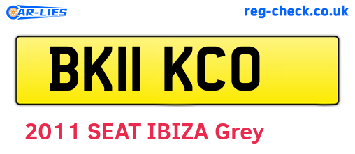 BK11KCO are the vehicle registration plates.