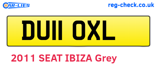 DU11OXL are the vehicle registration plates.