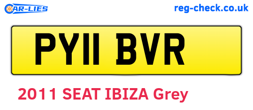 PY11BVR are the vehicle registration plates.