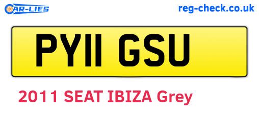 PY11GSU are the vehicle registration plates.