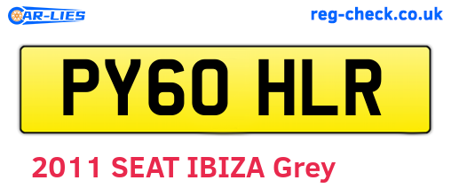PY60HLR are the vehicle registration plates.