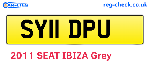 SY11DPU are the vehicle registration plates.