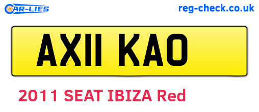 AX11KAO are the vehicle registration plates.