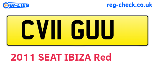 CV11GUU are the vehicle registration plates.
