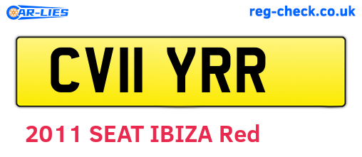 CV11YRR are the vehicle registration plates.