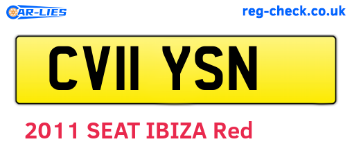 CV11YSN are the vehicle registration plates.