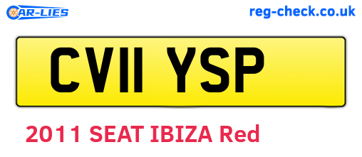CV11YSP are the vehicle registration plates.